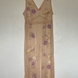Nude, sheer, maxi dress cover up from river island
